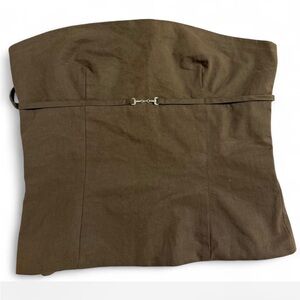 Lioness brown strapless corset top |tube top with zipper in back, 100% cotton, S